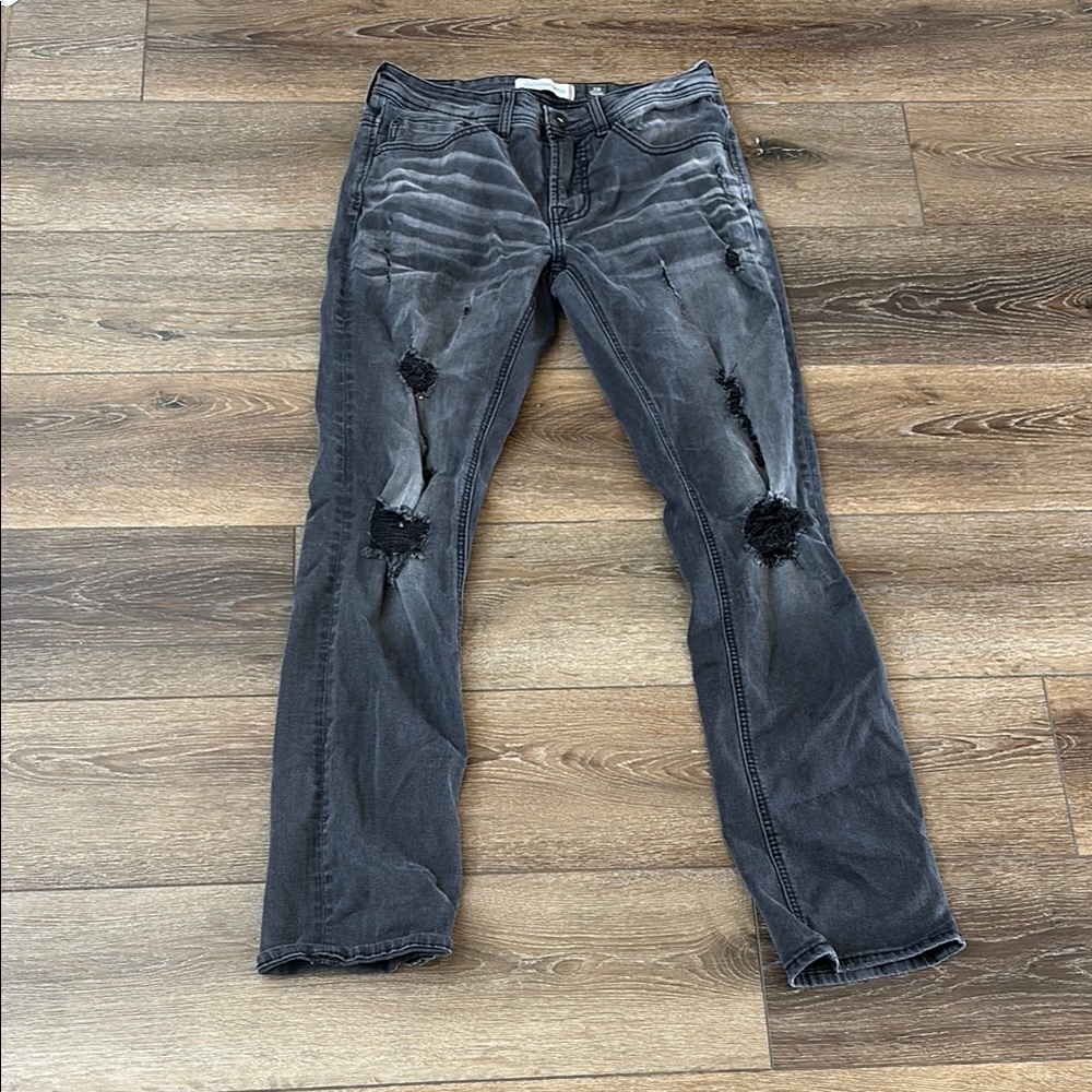 Black Washed Distressed Jeans